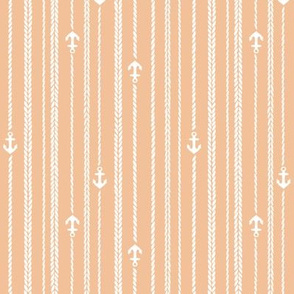 Ropes and Anchors orange white tiny