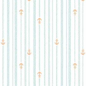 Ropes and Anchors white orange blue tiny