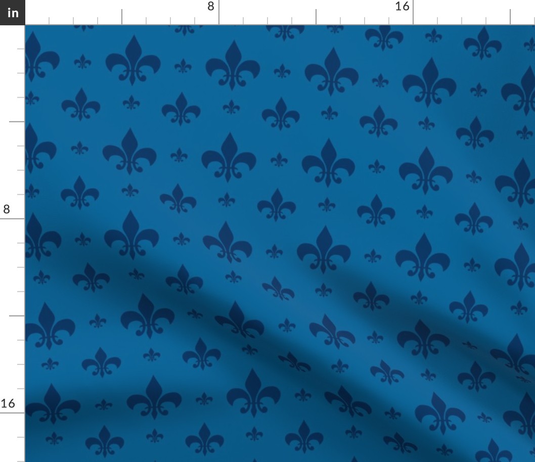 Fleur-de-lis Two Tone Blue