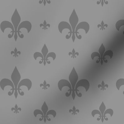 Grey Tone on Tone Fleur-de-lis