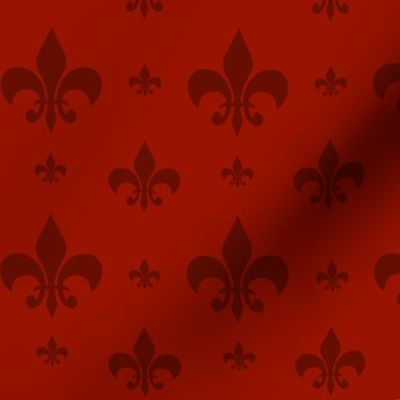 Red Tone on Tone Fleur-de-lis