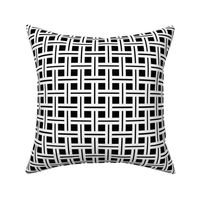 White Stripes on Black Open Weave