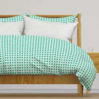 White on Emerald Open Weave Stripes