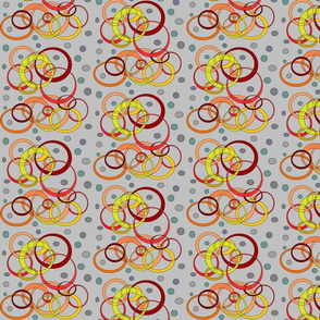 Orange,Red+Yellow CirclesandDots (Gray)