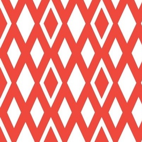 Bold Diamond Stripe in Coastal Coral Red