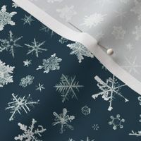 Retro Skiing Snowflakes - large snowflakes on navy