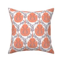 Horseshoe Crab Damask-Tangerine