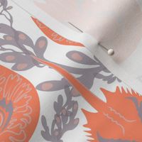 Horseshoe Crab Damask-Tangerine