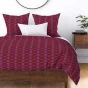 FISCHES WAVES BURGUNDY GEOMETRIC