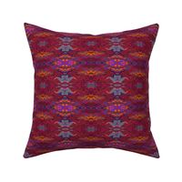 FISCHES WAVES BURGUNDY GEOMETRIC