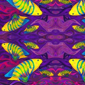 FISHES WAVES PURPLE