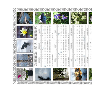 2015 Full-Moon Teatowel Photo Calendar - white - with full moon dates - CA time