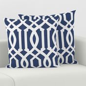 Victoria Trellis in Navy Linen