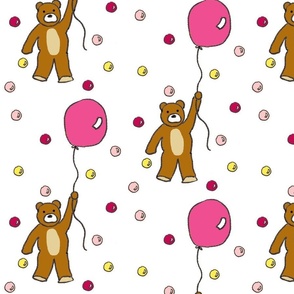 pink balloon bear