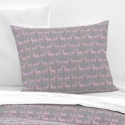 Pink Meadow Deer on Grey