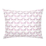 Pink Grey Meadow Deer on White