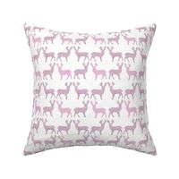 Pink Grey Meadow Deer on White