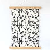 arrows scattered // black and white black and cream minimal arrows southwest tribal print