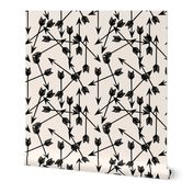 arrows scattered // black and white black and cream minimal arrows southwest tribal print