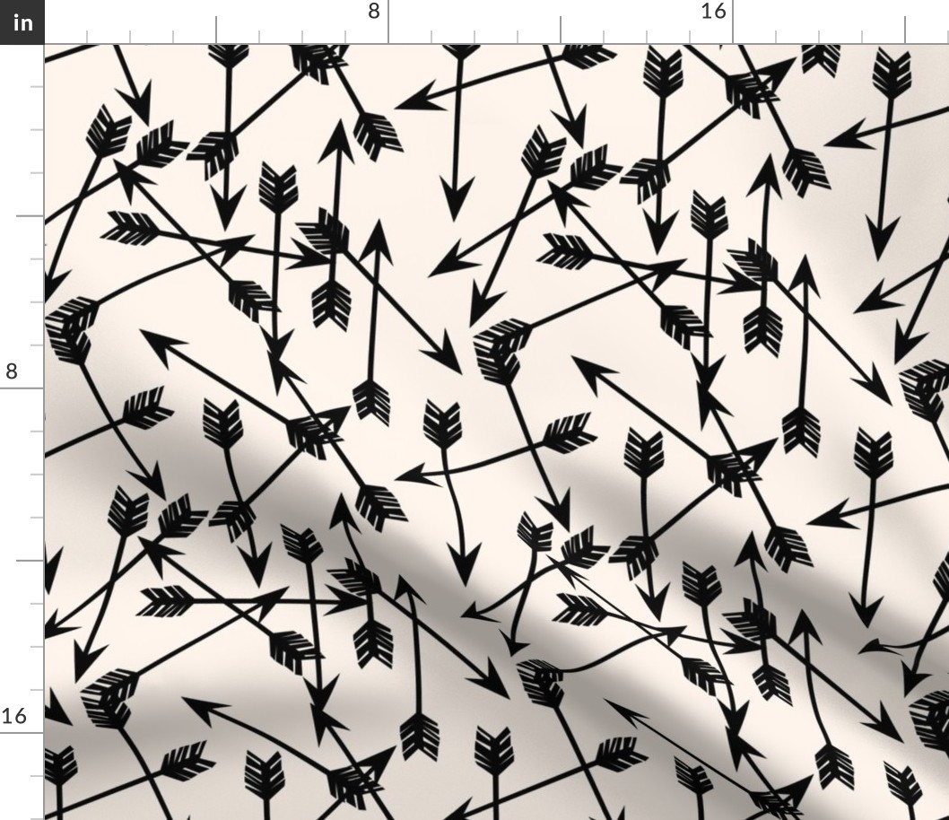 arrows scattered // black and white black and cream minimal arrows southwest tribal print