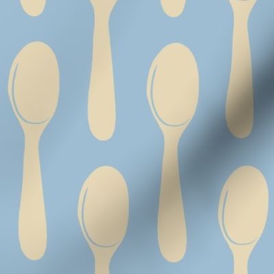 french blue spoons -creme