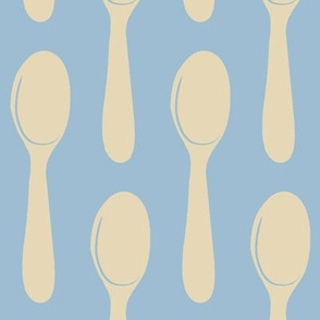 french blue spoons -creme