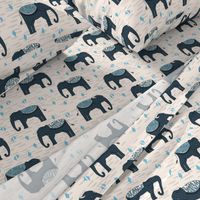 Elephants Parade - Champagne/Soft Blue/Parisian Blue