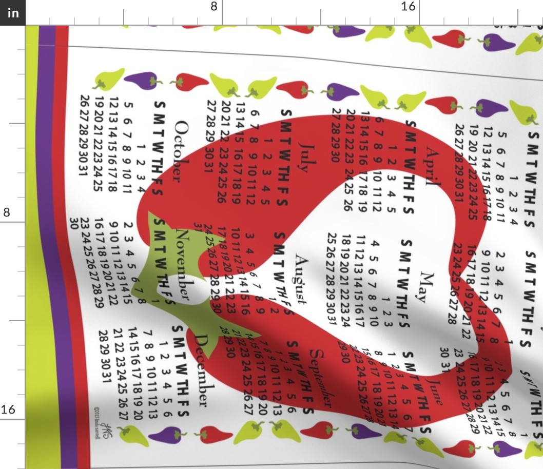 Tea Towel Calendar 2014_Red_Hot_Pepper_Love