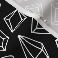 crystals // black and white gem design gems fabric gemstones fabric