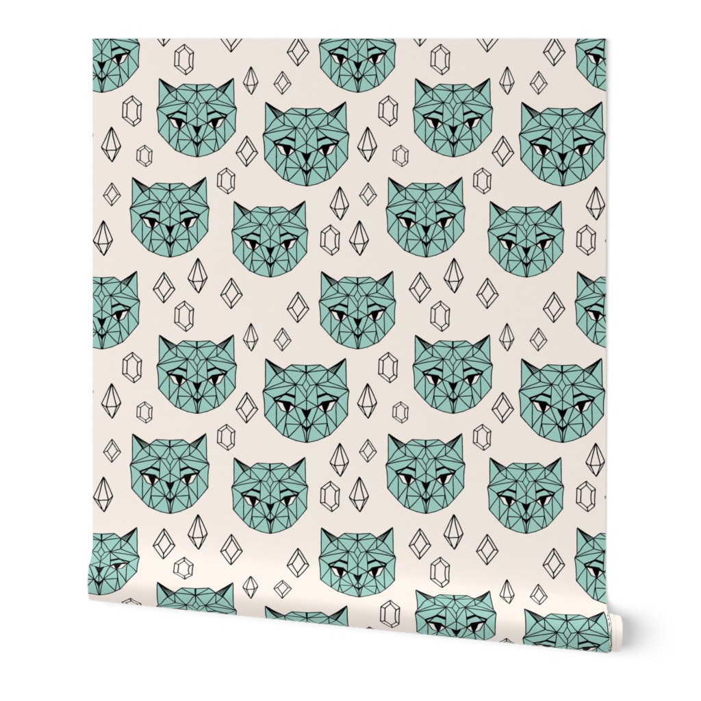 Crystal Cat - Champagne/Pale Turquoise/Black