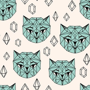 Crystal Cat - Champagne/Pale Turquoise/Black