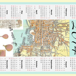 2014 tea towel Calendar map of Italy