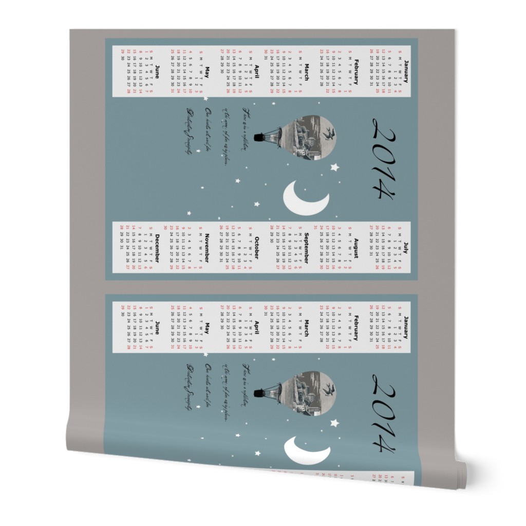 2014 tea towel calendar, destination serendipity