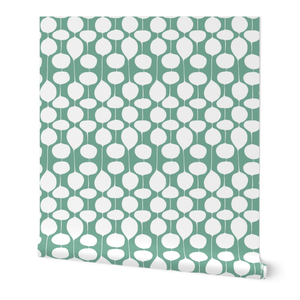 Holiday Bobbles - Abstract Geometric Frost Evergreen