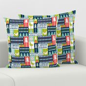 Christmas Collage - Midcentury Modern Holiday Remix Navy Blue