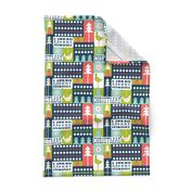 Christmas Collage - Midcentury Modern Holiday Remix Navy Blue