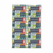 Christmas Collage - Midcentury Modern Holiday Remix Navy Blue