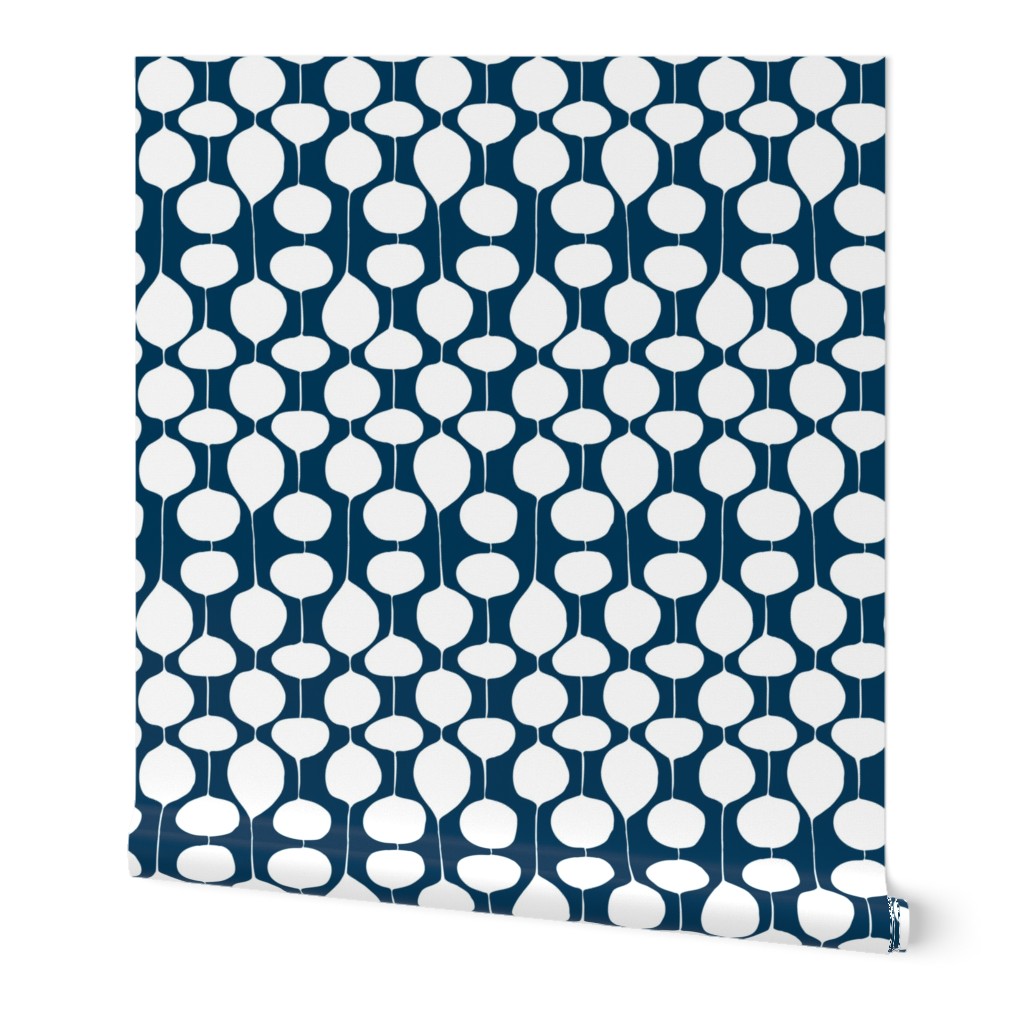 Holiday Bobbles - Abstract Geometric Remix Navy Blue