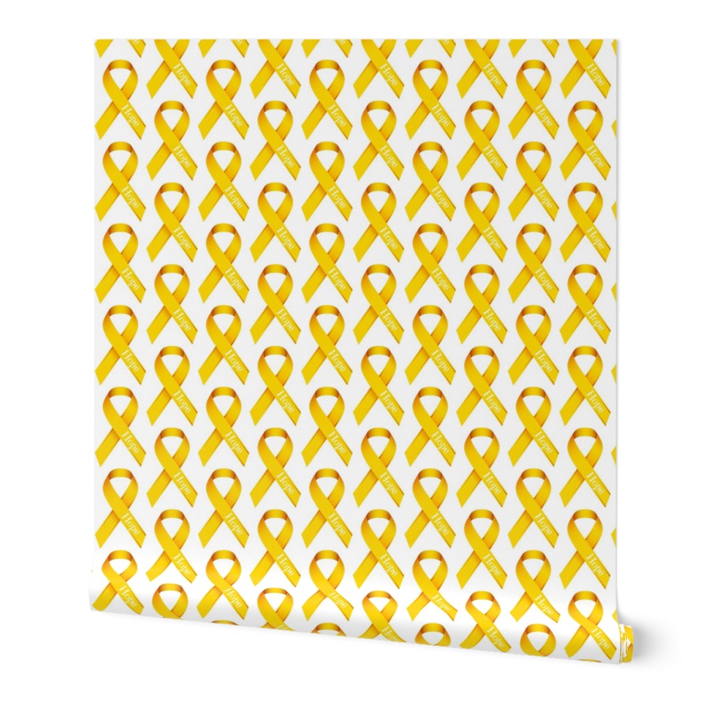 Gold Ribbon with Hope