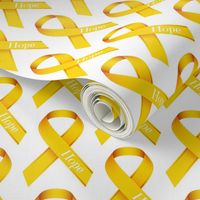 Gold Ribbon with Hope