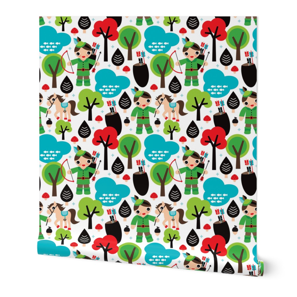 Robin Hood woodland print for boys