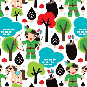 Robin Hood woodland print for boys
