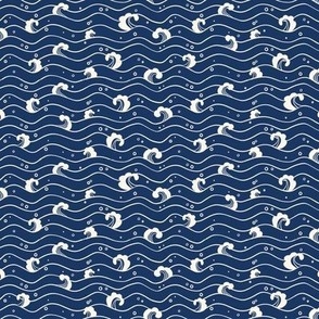 Small Waves in Dark Blue Background
