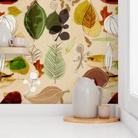 Mid century Leafy Love in Autumn