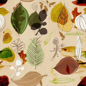 Mid century Leafy Love in Autumn