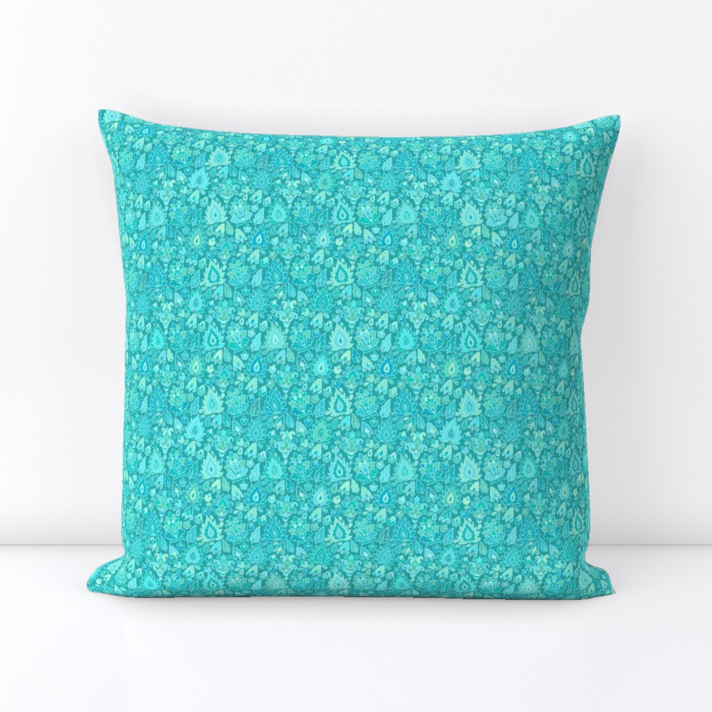 Turquoise russian paisley pattern