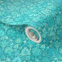 Turquoise russian paisley pattern