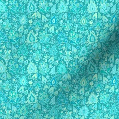 Turquoise russian paisley pattern