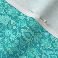 Turquoise russian paisley pattern