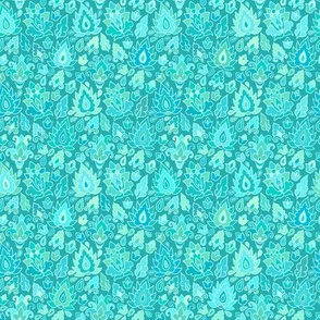 Turquoise russian paisley pattern